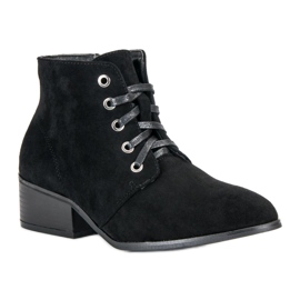 Cizme negre legate negru 1
