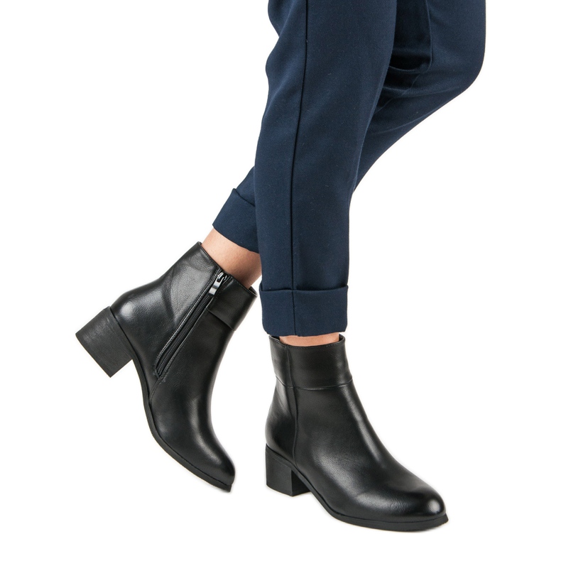 Small Swan Ghete clasice cu toc înalt negru 1