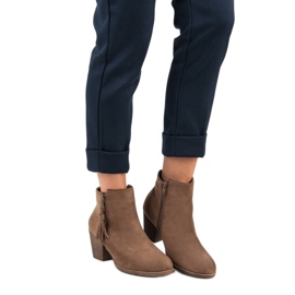 Cizme din piele intoarsa maro 2