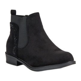 Cizme cu toc plat negru 1