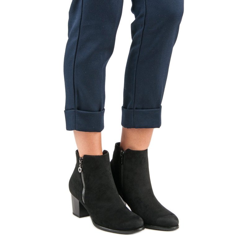 Cizme din piele de căprioară VINCEZA negru 2