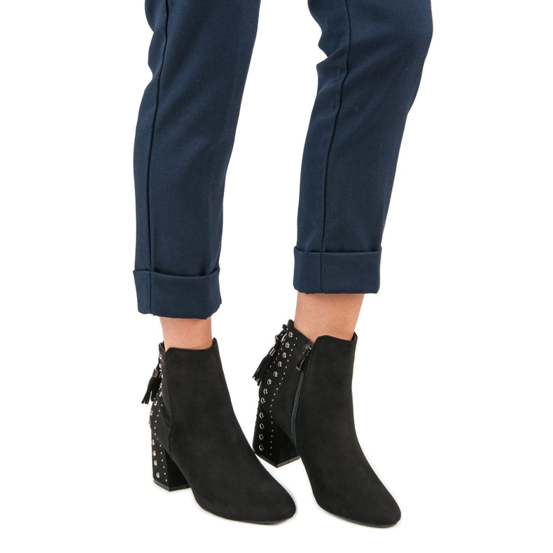 Cizme elegante din piele intoarsa negru 1