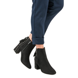 Cizme elegante din piele intoarsa negru 2