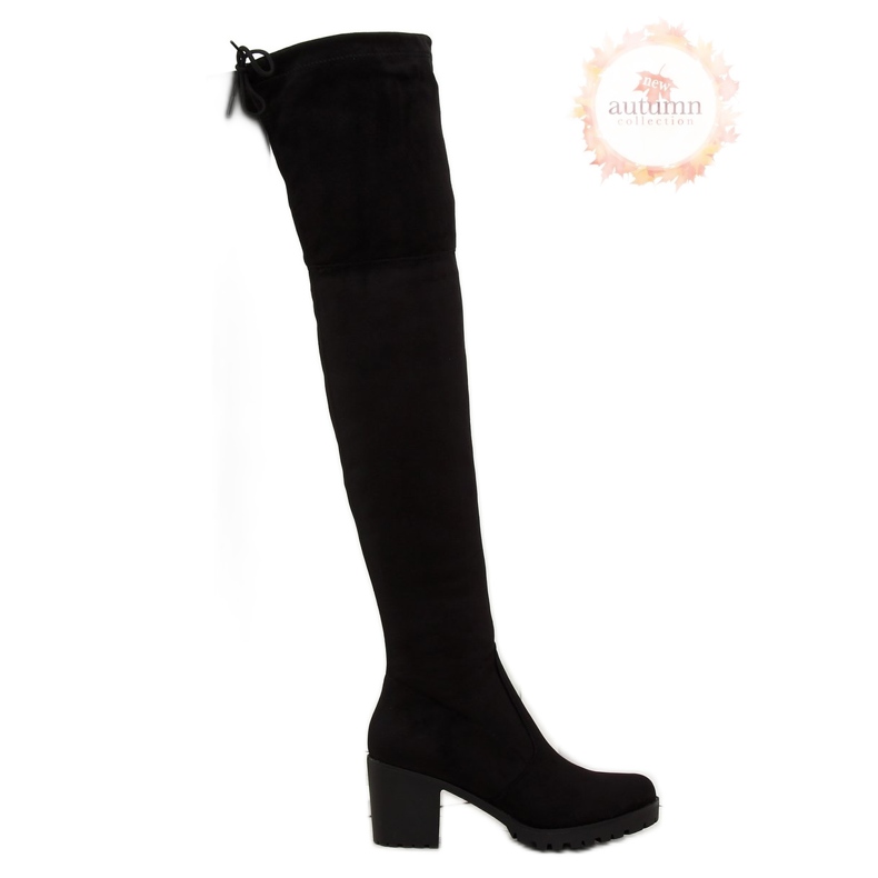 Cizme negre cu toc înalt BH108-HB negru 1 Cizme negre cu toc înalt BH108-HB negru 1