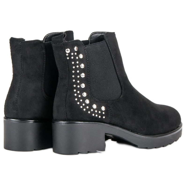 Cizme Jodhpur cu toc înalt negru 2
