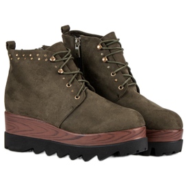 Kylie Cizme din piele de căprioară verde 1 Kylie Cizme din piele de căprioară verde 1