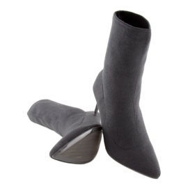 Ghete ciorap gri pe toc LL-103p Gri 1