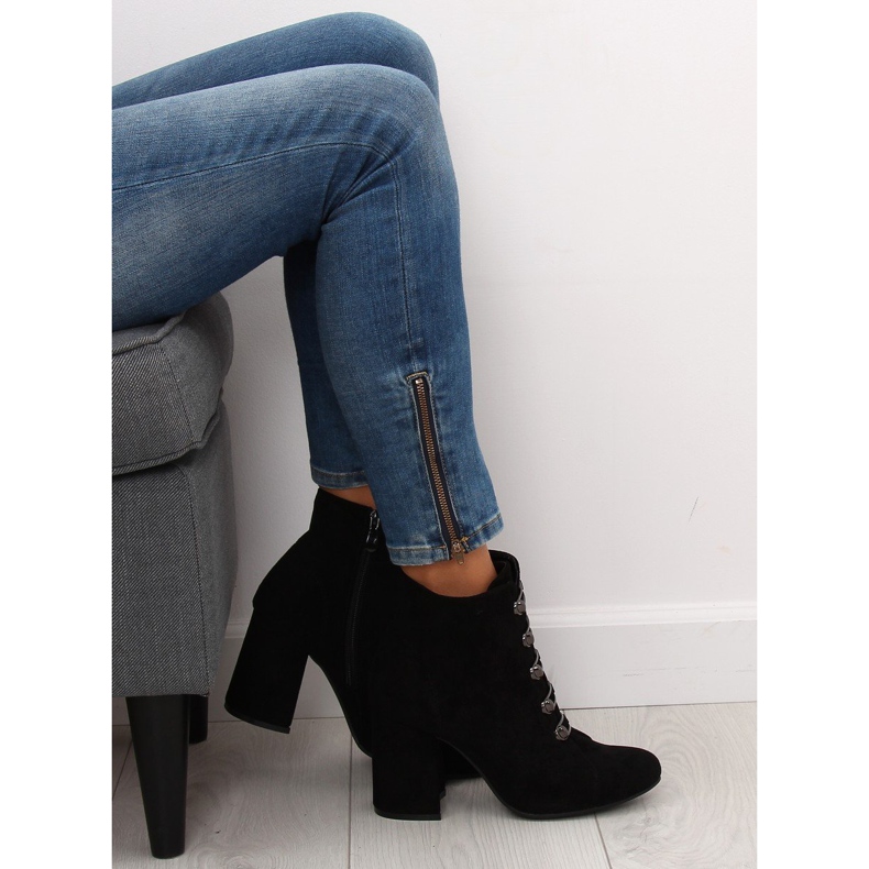 Cizme negre cu toc înalt negru OM-15 1