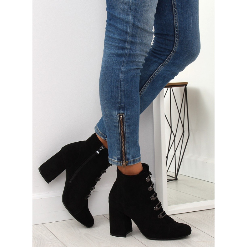 Cizme negre cu toc înalt negru OM-15 2