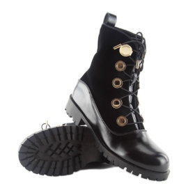 Lucrători din velur cu nasturi negri R113p Negru 2