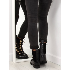 Lucrători din velur cu nasturi negri R113p Negru 1