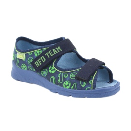 Pantofi pentru copii Befado sandale papuci 969y124 verde albastru marin 1