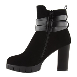 Cizme negre cu toc înalt BH114-KB Negru 2