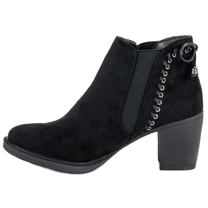 Cizme casual cu toc înalt negru 1 Cizme casual cu toc înalt negru 1