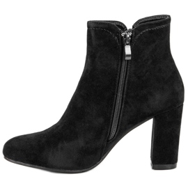 Botine din piele de căprioară pe stâlp negru 1