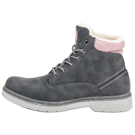 McKey Trapani cu haina din piele de oaie gri 1