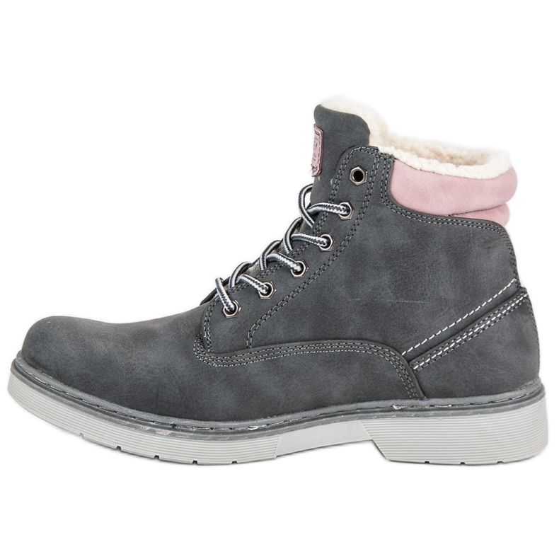 McKey Trapani cu haina din piele de oaie gri 1