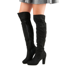 Cizme din piele de căprioară pe stâlp negru 1