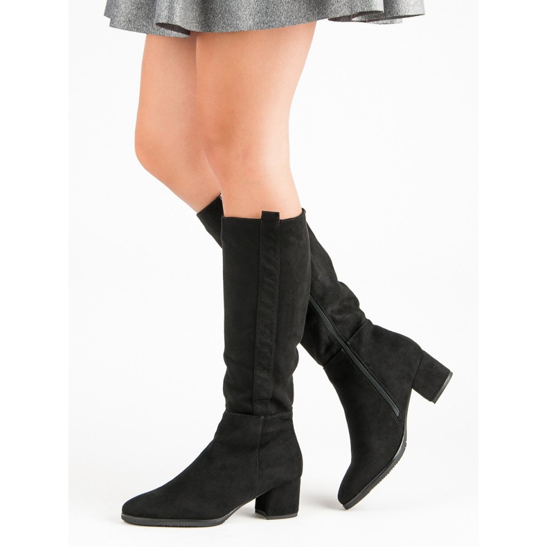 Filippo Ghete clasice din piele intoarsa negru 2