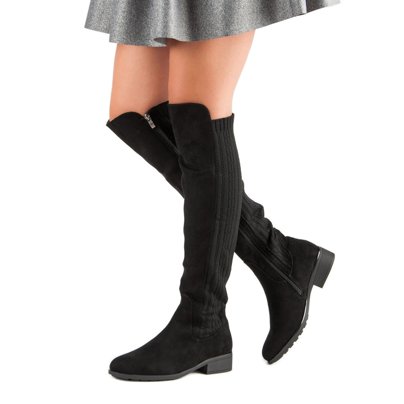 Filippo Cizme cu toc plat negru 2 Filippo Cizme cu toc plat negru 2