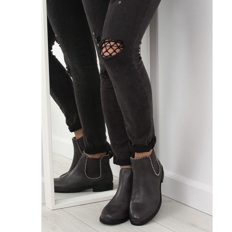 Cizme Chelsea gri pentru femei 1003-PA Gri 1