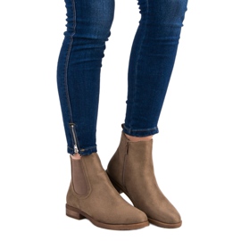 Cizme Chelsea din piele de căprioară maro 1