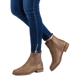 Cizme Chelsea din piele de căprioară maro 2