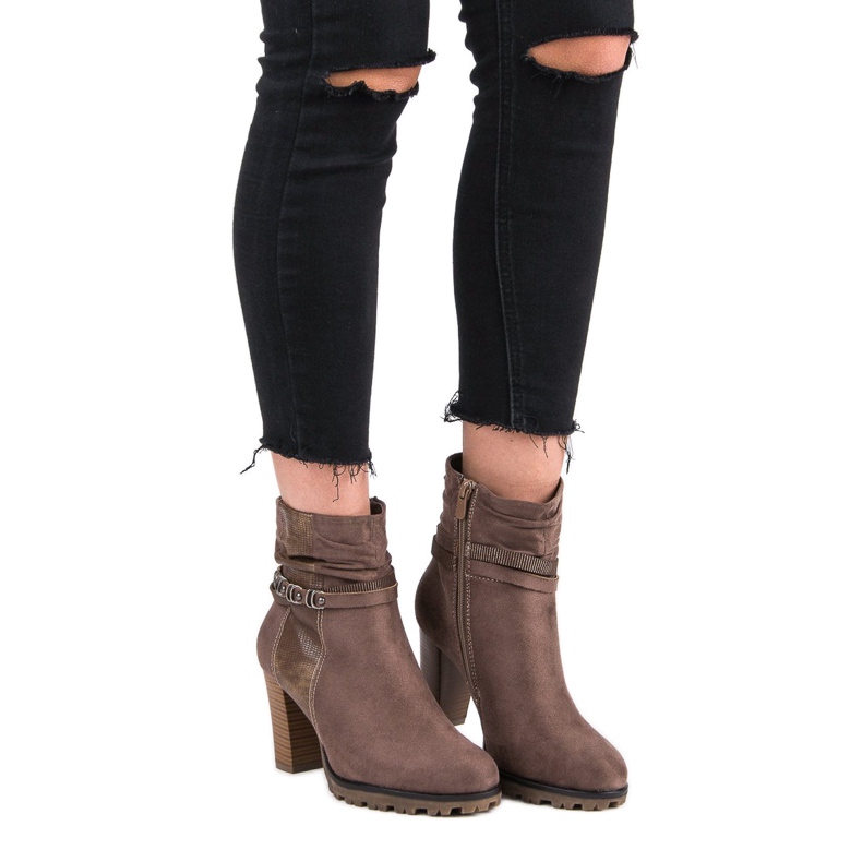 Super Mode Cizme elegante pe post maro 1