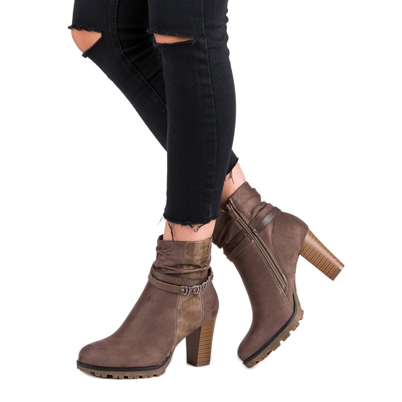 Super Mode Cizme elegante pe post maro 2