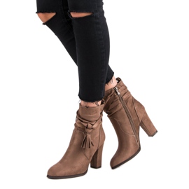 Super Mode Cizme elegante pe post maro 2