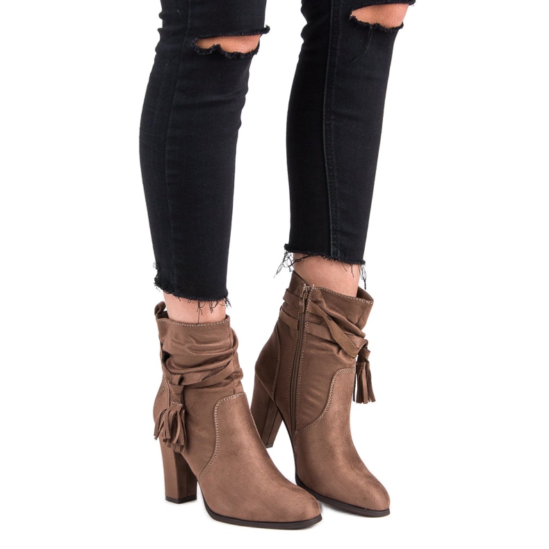 Super Mode Cizme elegante pe post maro 1