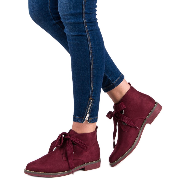 Super Mode Cizme din piele de căprioară roșu 2 Super Mode Cizme din piele de căprioară roșu 2