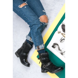 Queentina Cizme plate Rock negru 1 Queentina Cizme plate Rock negru 1