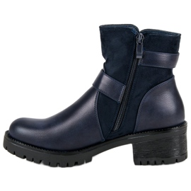 Ideal Shoes Cizme bleumarin pe platformă albastru 1