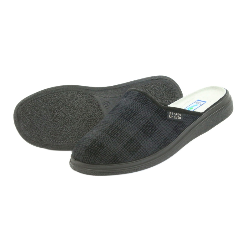 Pantofi barbati Befado 125m papuci, papuci de sanatate negru gri 4