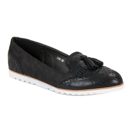 Super Me Mocasini cu stil negru 1 Super Me Mocasini cu stil negru 1