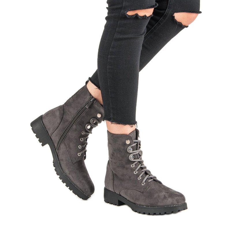 Seastar Trappers din piele de căprioară gri 2