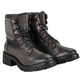 Ideal Shoes Muncitori dantelați pe platformă verde 1