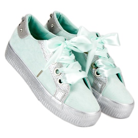 Bestelle Pantofi sport legați verde 1