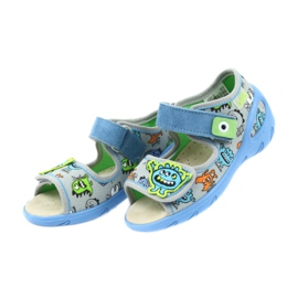 Pantofi pentru copii Befado pu 433P031 papuci albastru gri 4