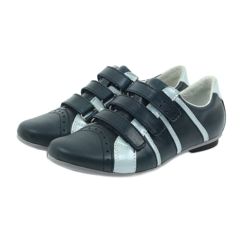 Pantofi din piele midi pentru velcro mido navy albastru 3