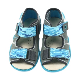Befado pantofi copii sandale cu inserție din piele 350P062 albastru gri 4 Befado pantofi copii sandale cu inserție din piele 350P062 albastru gri 4