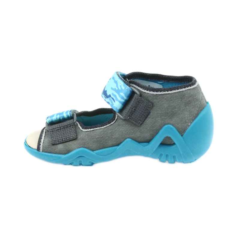 Befado pantofi copii sandale cu inserție din piele 350P062 albastru gri 2 Befado pantofi copii sandale cu inserție din piele 350P062 albastru gri 2