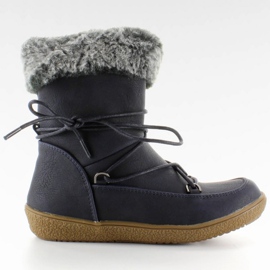 Cizme pe jumătate pentru copii cu blană K1647201 Marino albastru marin 1