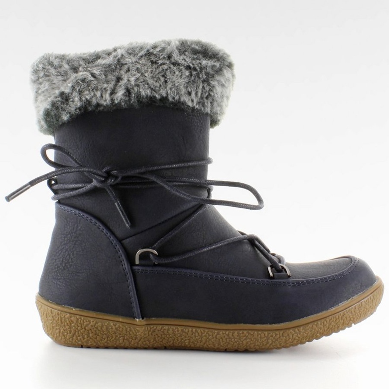 Cizme pe jumătate pentru copii cu blană K1647201 Marino albastru marin 1