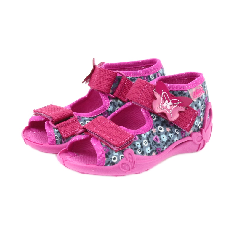 Pantofi pentru copii Befado papuci sandale 242p072 gri multicolor roz 3