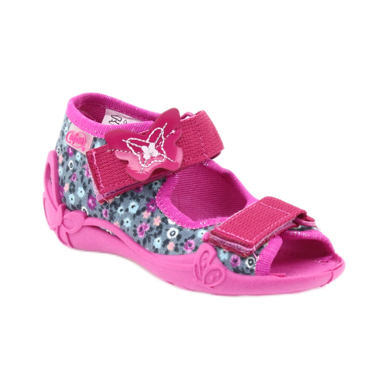 Pantofi pentru copii Befado papuci sandale 242p072 gri multicolor roz 1