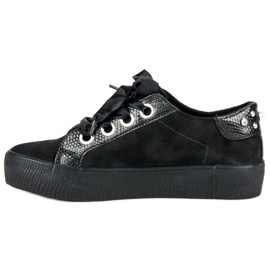 Bestelle Pantofi sport legați negru 1 Bestelle Pantofi sport legați negru 1