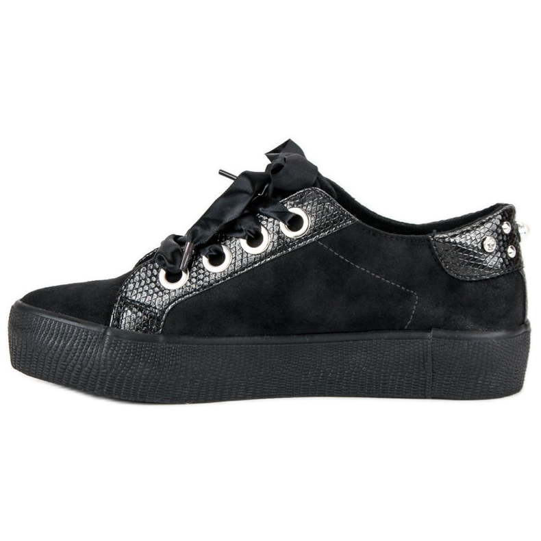 Bestelle Pantofi sport legați negru 1 Bestelle Pantofi sport legați negru 1