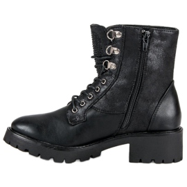 Ideal Shoes Muncitori dantelați pe platformă negru 1